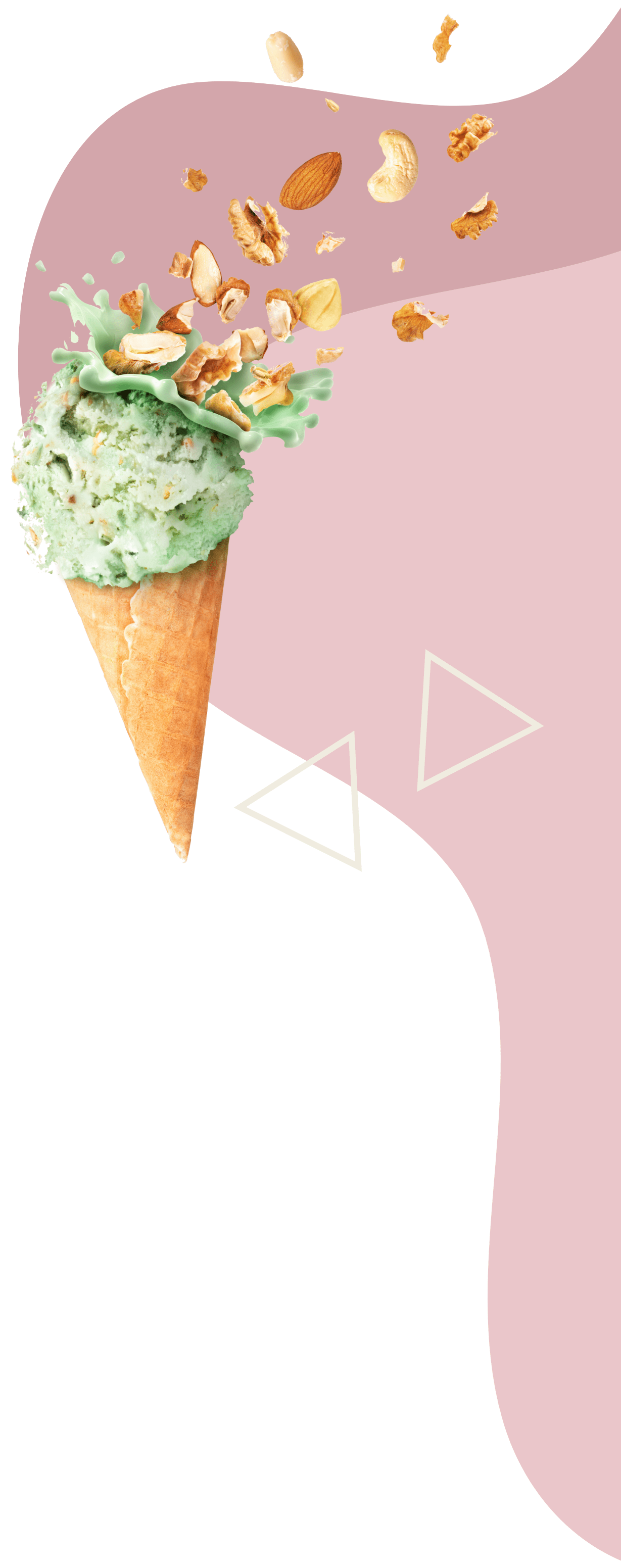 green icecream with nuts